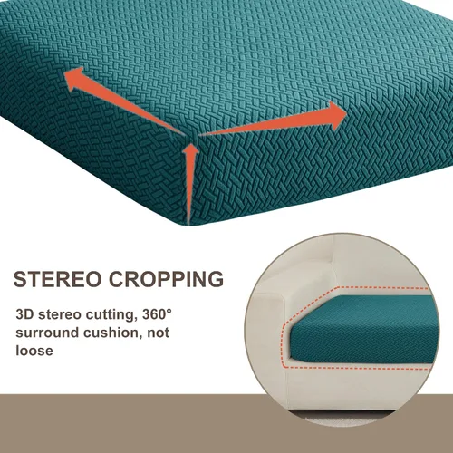 Vista 6 de Jin Le Fundas de cojín de asiento individuales superelásticas para sofá, juego de fundas de sofá, fundas de sofá gruesas de jacquard texturizado