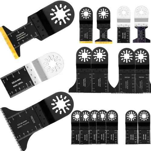 Vista 6 de Hojas de sierra oscilantes, cuchillas multiherramienta de titanio, corte de metal, cuchillas multiherramienta para uñas de metal suave