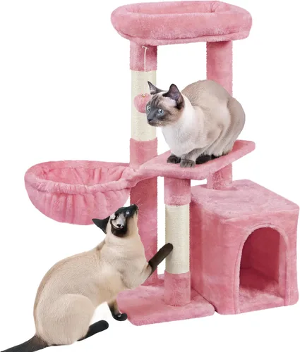Vista 13 de Yaheetech Árbol para gatos, torre de escalada de varios niveles para gatos de interior, centro de actividades de mascotas, poste rascador, muebles