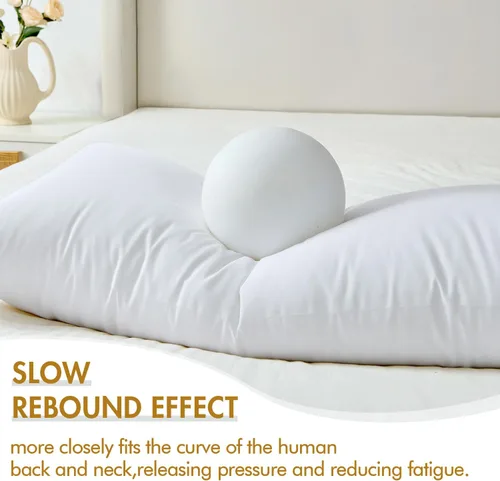 Vista 2 de MIULEE Almohada alternativa de plumón de 12 x 16 pulgadas, almohada suave y esponjosa para sofá, cama, sofá, soporte lumbar de lujo Fluffy and