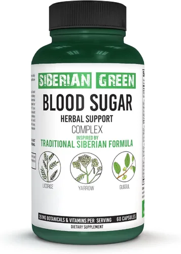 Vista 2 de Siberian Green Azúcar Herbal Support - Yarrow Guggul Regaliz - 60 Cápsulas