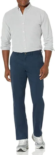Vista 4 de Tienda Essentials Pantalón caqui elástico casual de ajuste recto para hombre
