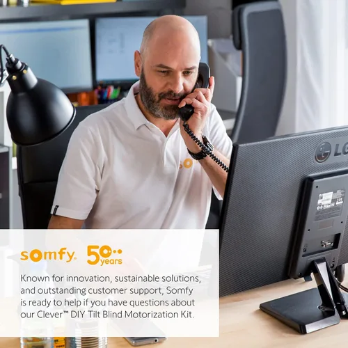 Vista 6 de Somfy Clever - Kit de motor de persiana inclinable, se adapta a tus persianas horizontales de 2 pulgadas, persianas inteligentes para seguridad