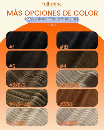 Vista 7 de Full Shine - Extensiones de cabello sin costuras con clip, color marrón oscuro