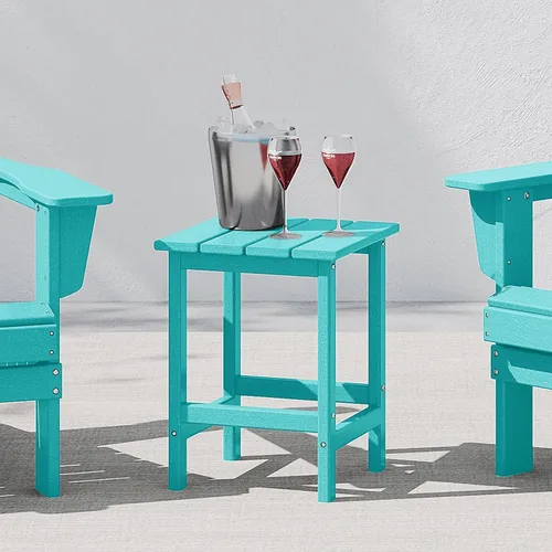 Vista 41 de WestinTrends Malibu - Mesa auxiliar cuadrada para exterior para silla Adirondack, teca