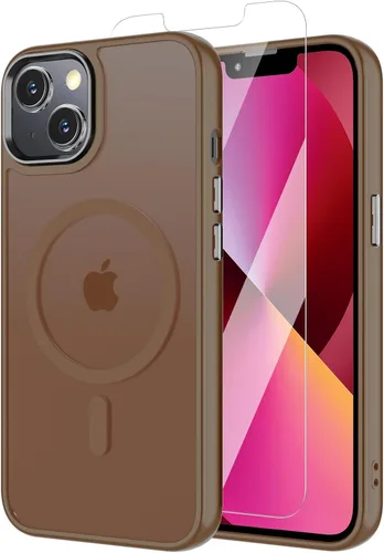 Vista 66 de Funda para iPhone 11 con protector de pantalla, compatible con MagSafe, ultra delgada, translúcida, mate, a prueba de golpes, color negro