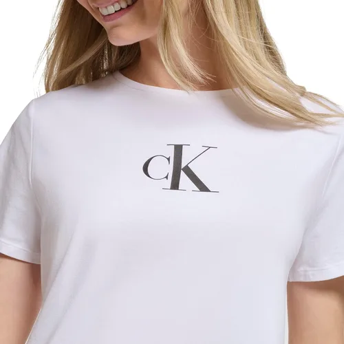 Vista 5 de Calvin Klein Vestido tipo camiseta con logotipo de monograma para mujer