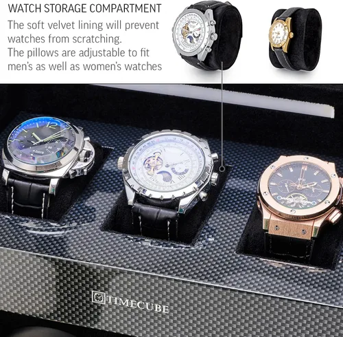 Vista 4 de Bobinador de reloj para 4 relojes con 15 programas de bobinado y 3 ranuras de almacenamiento para relojes