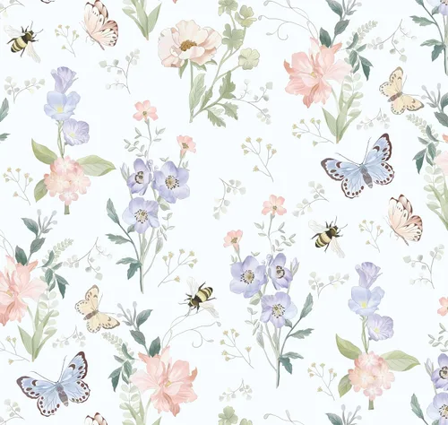 Vista 12 de Timeet Papel tapiz vintage para despegar y pegar, papel tapiz floral bohemio, papel de contacto de mariposa, papel de pared autoadhesivo extraíble