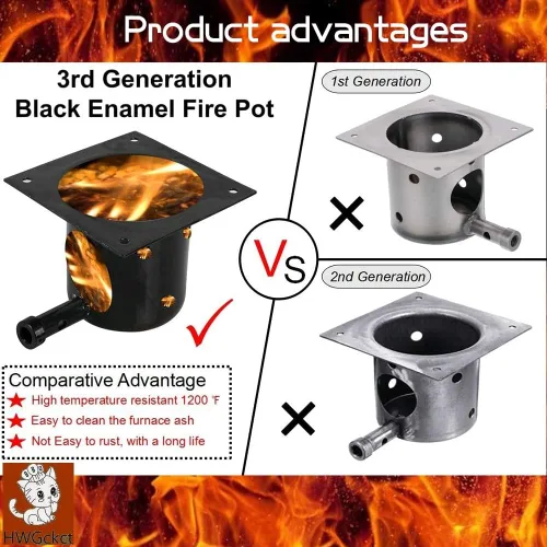 Vista 5 de Kit de encendido de barra caliente y olla de fuego esmaltada de porcelana de acero resistente, piezas de repuesto para parrilla de pellets Pit Boss