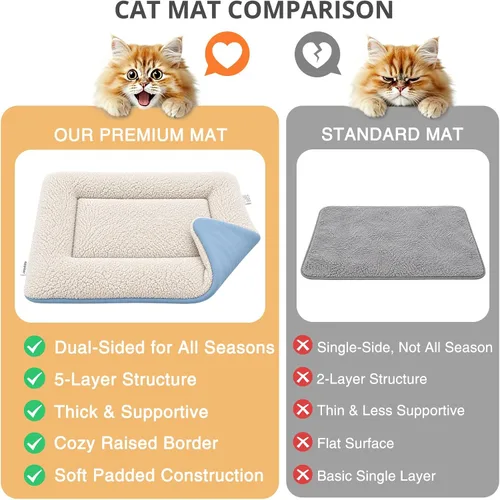 Vista 8 de Cama autocalentable para gatos y perros pequeños, tapete lavable de 2-Gris