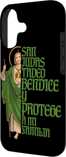 Vista 2 de Saint Jude Thaddeus. Bless and Protect My Family Case for iPhone 17
