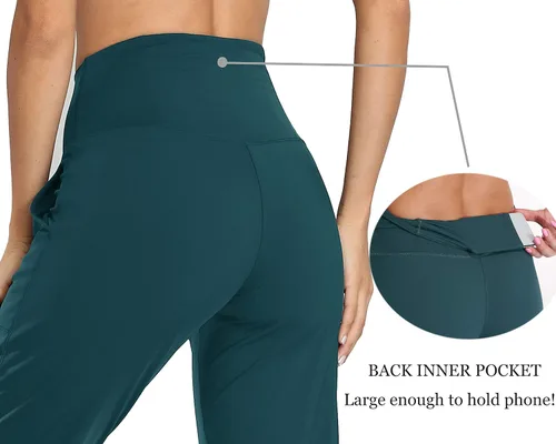 Vista 52 de Oalka - Pantalones deportivos para mujer, con cintura alta y bolsillos, para hacer deporte, yoga y entrenar