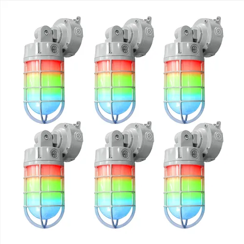 Vista 9 de ASD Luz LED de tarro de gelatina hermética al vapor, 12/16/20 W, 120-277 V, IP65 RGBCW, lámpara de pared industrial del anochecer al amanecer, luz