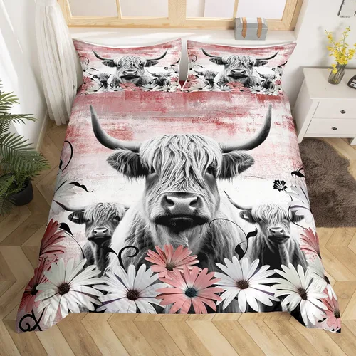 Vista 28 de Funda de edredón de oso de caza, tamaño individual, juego de ropa de cama rústica de animales del bosque para niños y niñas, funda de edredón a Oso