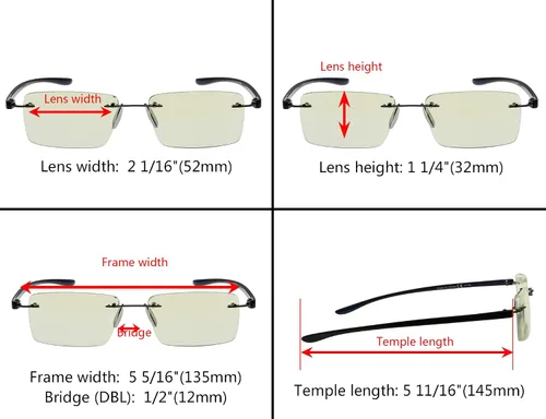 Vista 3 de Eyekepper Gafas de bloqueo de luz azul, paquete de 3 lectores de computadora sin montura