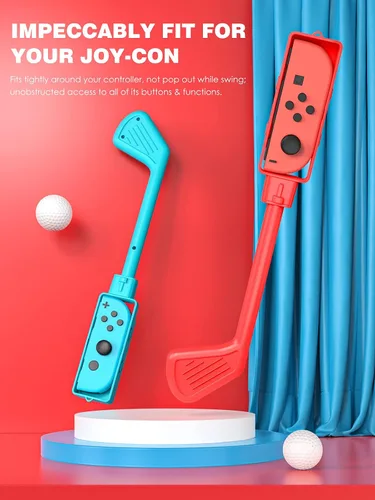 Vista 2 de MoKo Juego de palos de golf con interruptorinterruptor modelo OLED (2021) Mario Golf Super Rush Golf HandGrips Kit de accesorios de juego