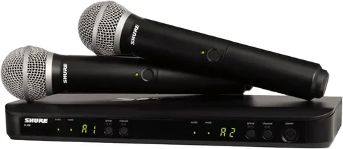 Vista 8 de Shure BLX288/PG58 Sistema de micrófono inalámbrico – Batería de 14 horas, rango de 300 pies, UHF Incluye (2) micrófonos vocales de mano PG58
