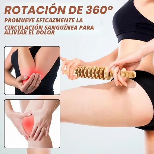 Vista 3 de KintKita Herramientas de masaje de terapia de madera, rodillo de masaje de madera, herramienta de drenaje linfático, kit de maderoterapia