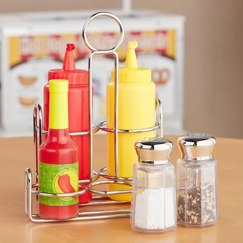 Vista 9 de Juego de condimentos de Melissa & Doug (6 piezas) alimento de juego, carrito de acero inoxidable