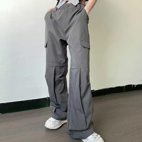 Vista 5 de high Waist Blues Tops Trousers Cotton Fashion Dresses Summer Coat Jeans Women Denim Korean Casual Pants Black
