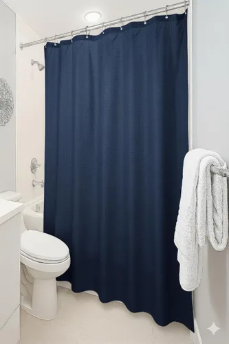 Vista 14 de Dependable Industries inc. Essentials Cortina de ducha magnetizada para baño con ojales de metal impermeable (beige)