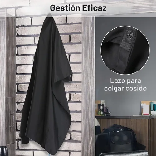Vista 5 de Minewill Professional Salon Barber Cape for Men/Women, 47 In x 55 In Waterproof, Adjustable Snap Closure, Universal Size, Hair Cutting Cape with