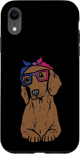 Vista 8 de Funda para iPhone 14 con diseño de perro salchicha LGBTQ con bandera bisexual y orgullo gay