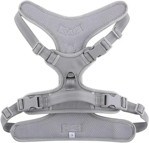 Vista 4 de No Pull Dog Harness – Adjustable Reflective Nylon Harness with Soft Padded Mesh for Comfortable Walking (Black, M)
