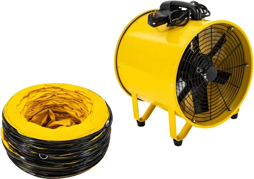Vista 4 de Ventilador de ventilador utilitario, 16 pulgadas, 1100 W, 2160 y 3178 CFM, ventilador de alta velocidad con manguera de conducto de 32.8 pies