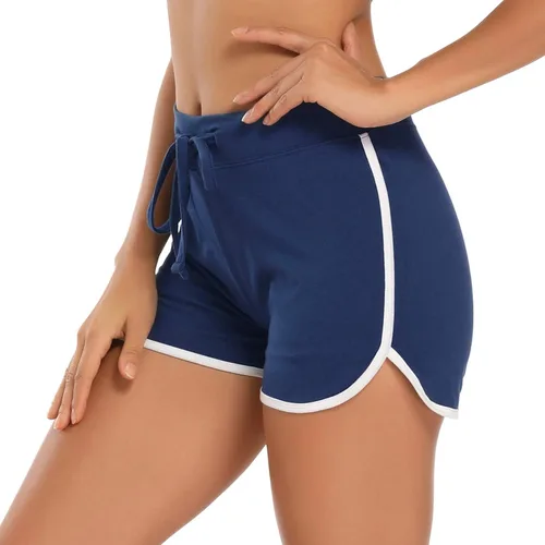 Vista 10 de HDE Pantalones cortos de entrenamiento de moda retro con delfines para mujer Negro