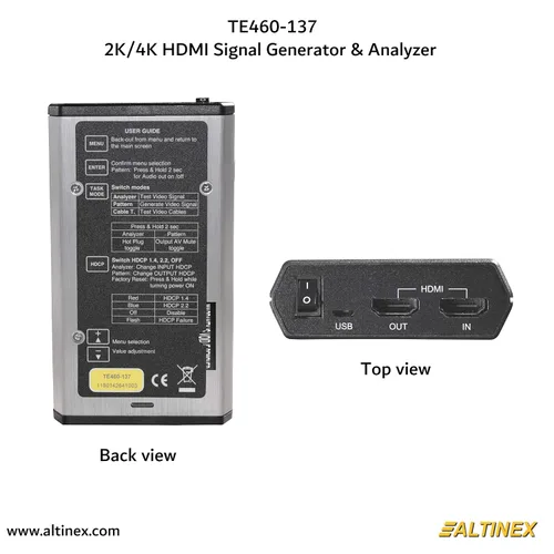 Vista 6 de Generador de señal HDMI 2K/4K, analizador y probador de cables