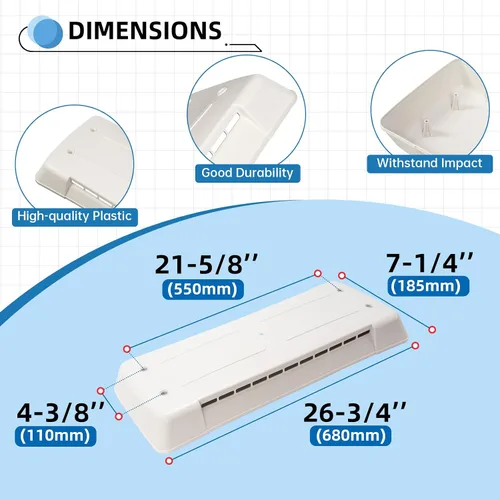 Vista 2 de HECASA Cubierta de Ventilación para Refrigerador de RV Compatible con Ventilaciones Dometic Tapa de Repuesto Directo Modelo Universal 65528