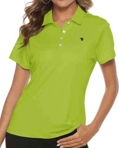 Vista 24 de TBMPOY Camisetas polo de golf de manga corta para mujer, ligeras, con absorción de humedad, con cuello, T-shirt de secado rápido de 4 botones