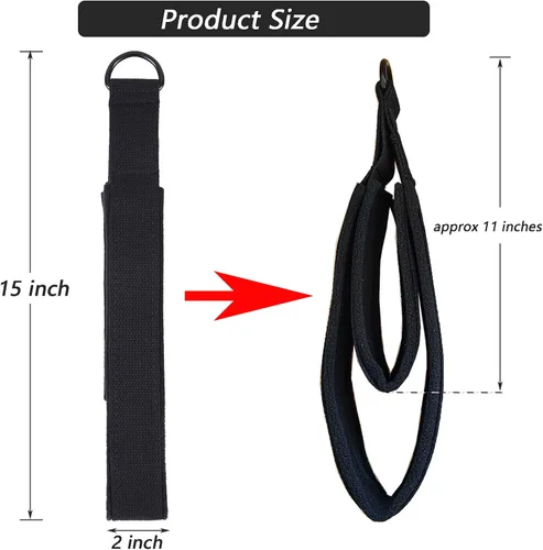 Vista 2 de LOOEEL 2 correas de doble bucle para pilates, correas de equipo de fitness, correas de doble acolchado para pilates en D, correas de doble bucle