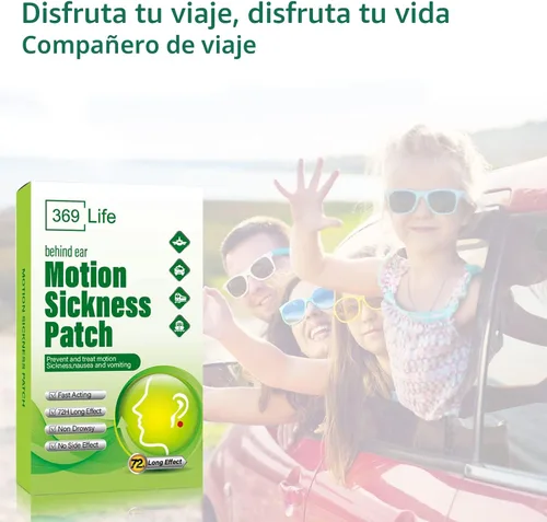 Vista 6 de 369 Life - Parches para la cinetosis para viajes en coche y barco, barcos, cruceros y aviones y otras formas de transporte - Artículos esenciales
