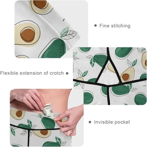 Vista 3 de JUNZAN Healthy Food Avocado Print Womens Yoga Pants Spandex Pants for Tall for Beach Fitness XS