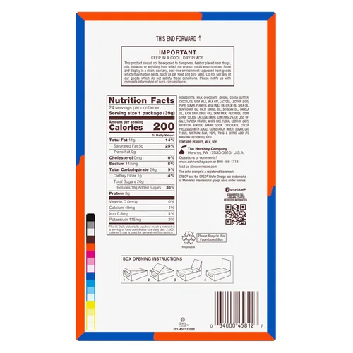 Vista 3 de REESE'S OREO - Paquetes de dulces de mantequilla de maní, 1.4 onzas, 24