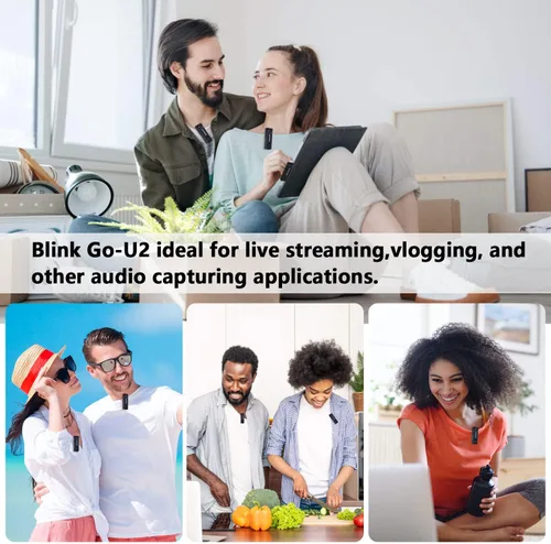 Vista 8 de Saramonic Micrófono inalámbrico para Android, Blink GO-U2 Micrófono inalámbrico Lavalier con cancelación de ruido para dispositivos