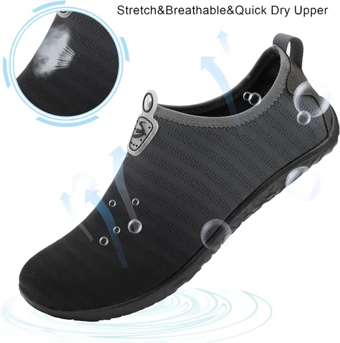 Vista 3 de Zapatos acuáticos transpirables de secado rápido para mujer y hombre, calcetines acuáticos suaves para senderismo, natación, playa, surf, yoga