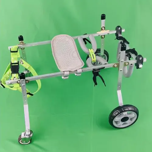 Vista 2 de Silla de ruedas para perro, ligera, soporte completo, para patas delanteras/traseras, carrito para silla de ruedas para mascotas con 4 ruedas