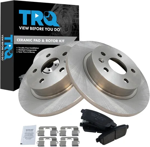 Vista 139 de TRQ Juego de pastillas de freno y rotor de cerámica trasera compatible con Honda Accord V6 1998-02 3.0L con frenos de disco traseros 02-06 Acura RSX