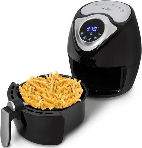 Vista 6 de Deco Chef Freidora de aire digital eléctrica sin aceite de 3.7 cuartos de galón para freír saludable (DAIRFR) con guante de horno resistente al