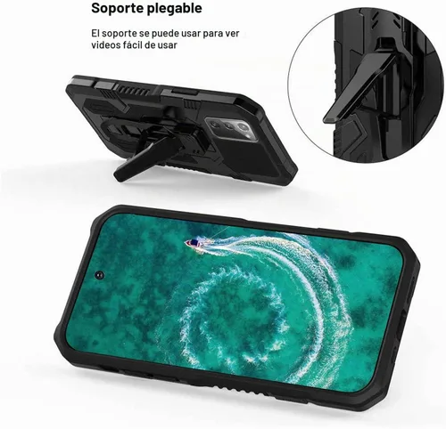 Vista 4 de Funda compatible con Samsung Galaxy Note 20 5G, con protector de pantalla de vidrio templado y clip para cinturón, cuerpo completo, resistente, a