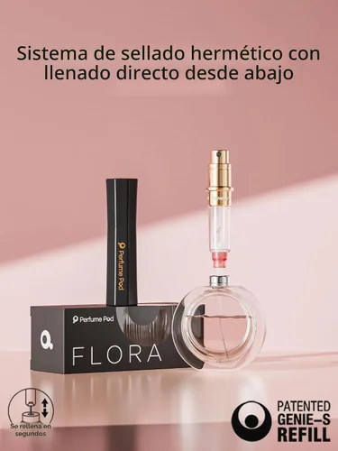 Vista 2 de Perfume Pod FLORA Atomizador de Perfume Recargable, Botella de Perfume con Llenado por la Parte Inferior, Mini Dispensador de Colonia