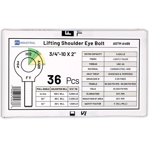 Vista 18 de Perno de Ojo de Hombro para Elevación de 1-1/4"-7 X 3