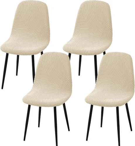 Vista 18 de HAOYONG Fundas para silla de comedor modernas de mediados de siglo, funda estampada para silla sin brazos, fundas elásticas para cocina, oficina