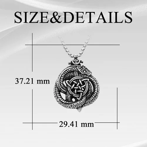 Vista 6 de SILBAZ Viking Necklace for Men Stainless Steel Animal Pendant Vintage Viking Animal Jewelry Gift for Father Husband
