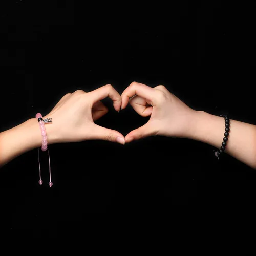 Vista 2 de Pulsera en forma de corazón a juego para parejas, regalos para él, ella, hombres, mujeres, esposo, novio, amantes, amigos, aniversario, día de San