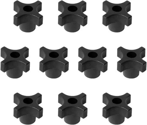 Vista 14 de POWERTEC Paquete de 10 Perillas Redondas de 1/4"-20, Perillas de Sujeción Roscadas para Riel en T y Accesorios de Sierra de Mesa, Tablero Guía